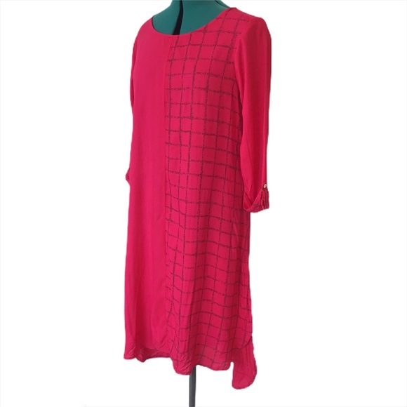 Max Pink with Grey 100% Rayon Kurta, XL - Picture 2 of 16